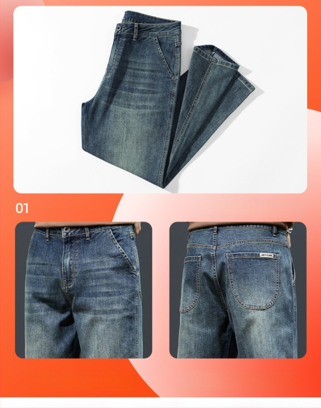 Džinsu platām kājām bikses ar flisa oderi – taisa griezuma, viduklis vidēji, vienkrāsains, jauneklīgs stils, rudens 2025