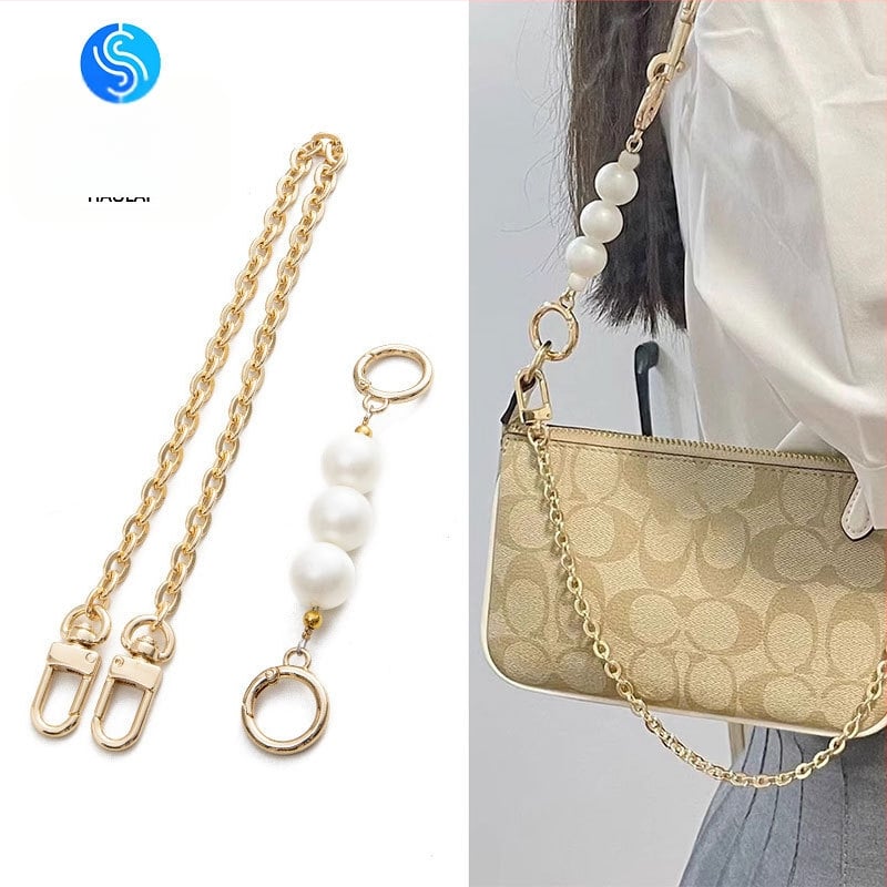 Koti õlarihm metallist ahelaga laiendusega, kerge asendushihn, ühevärviline muster, värske ja magus stiil