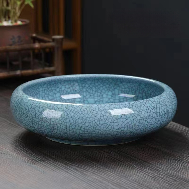 Keramikas hidroponiska puķu pods – minimālistisks stils, elpojošs, korozijizturīgs, izturīgs; rokdarbs; izcepts 1300°C; piemērots galdam vai grīdai.