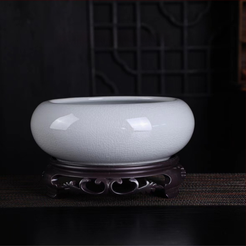 Keramikas hidroponiska puķu pods – minimālistisks stils, elpojošs, korozijizturīgs, izturīgs; rokdarbs; izcepts 1300°C; piemērots galdam vai grīdai.