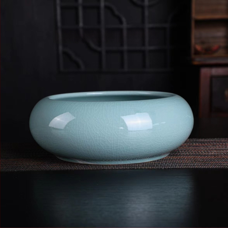 Keramikas hidroponiska puķu pods – minimālistisks stils, elpojošs, korozijizturīgs, izturīgs; rokdarbs; izcepts 1300°C; piemērots galdam vai grīdai.