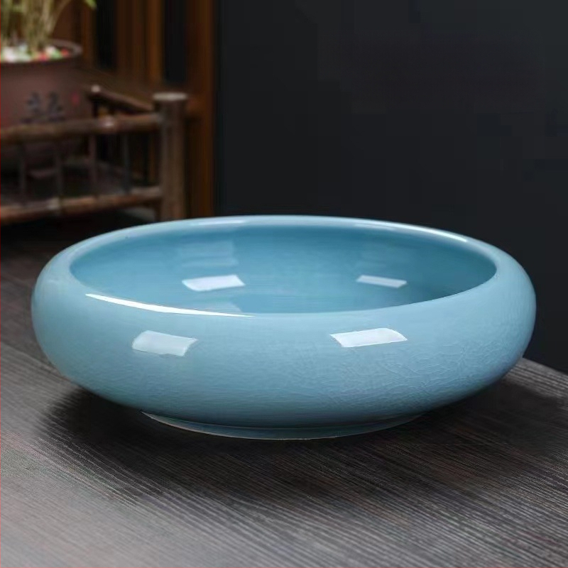 Keramikas hidroponiska puķu pods – minimālistisks stils, elpojošs, korozijizturīgs, izturīgs; rokdarbs; izcepts 1300°C; piemērots galdam vai grīdai.