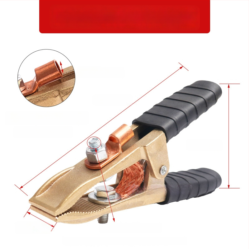 Baterijos laikiklis su grynu vario krokodilo klipu, laidų jungtis ir sustiprinta žemės skava