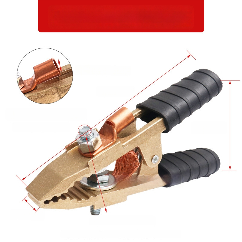 Baterijos laikiklis su grynu vario krokodilo klipu, laidų jungtis ir sustiprinta žemės skava