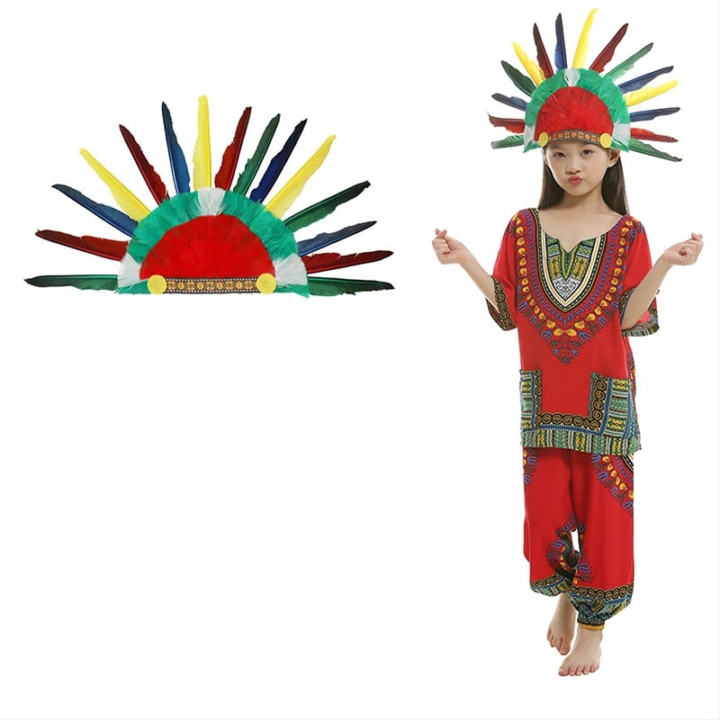 Облекло за глава за деца с пера и огърлица – пролет 2025