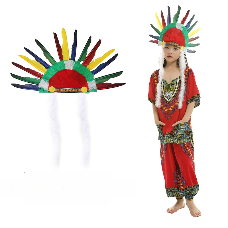 Облекло за глава за деца с пера и огърлица – пролет 2025