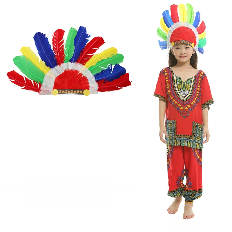 Облекло за глава за деца с пера и огърлица – пролет 2025