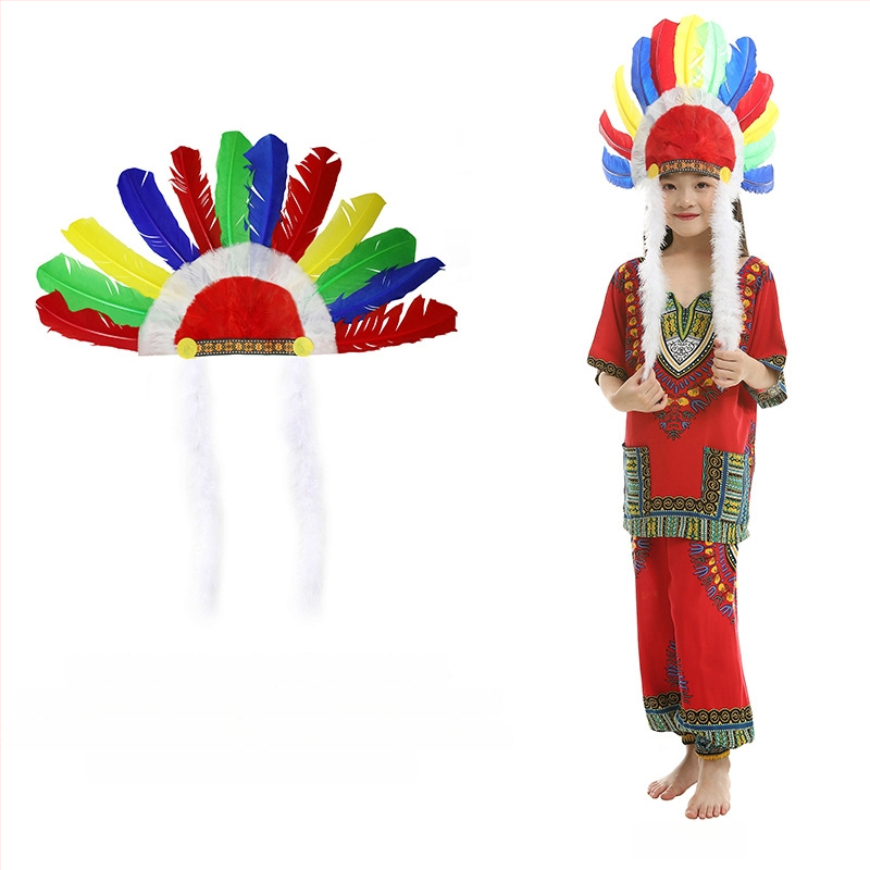 Облекло за глава за деца с пера и огърлица – пролет 2025