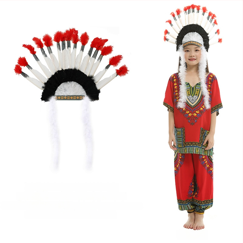 Облекло за глава за деца с пера и огърлица – пролет 2025