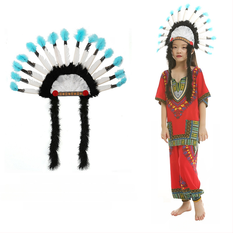 Облекло за глава за деца с пера и огърлица – пролет 2025