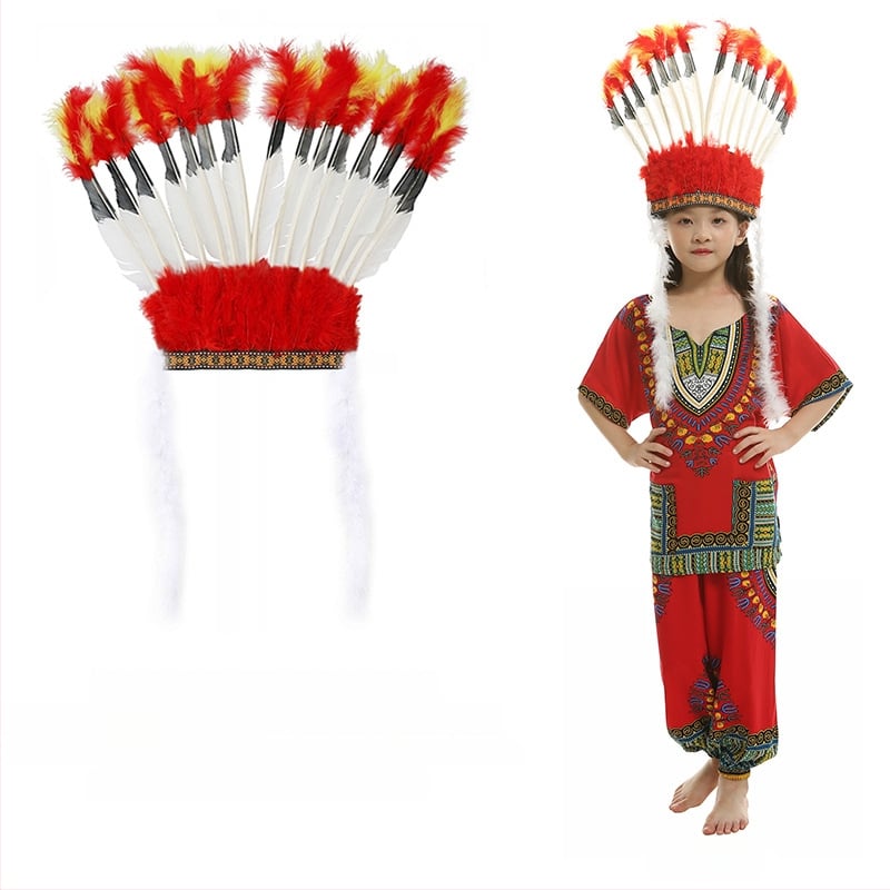 Облекло за глава за деца с пера и огърлица – пролет 2025