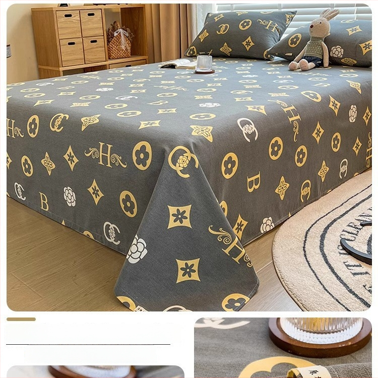 Brushed medvilnės Twill patalynės komplektas, 3 dalių, vienodas raštas, reaktyvus dažymas