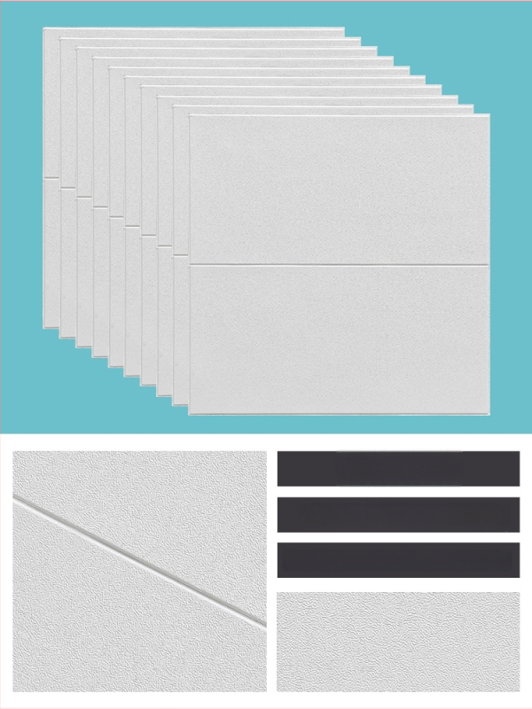 3D lipnus sienos lipdukas svetainei, Nordic stilius, vandeniui atsparus XPE putų