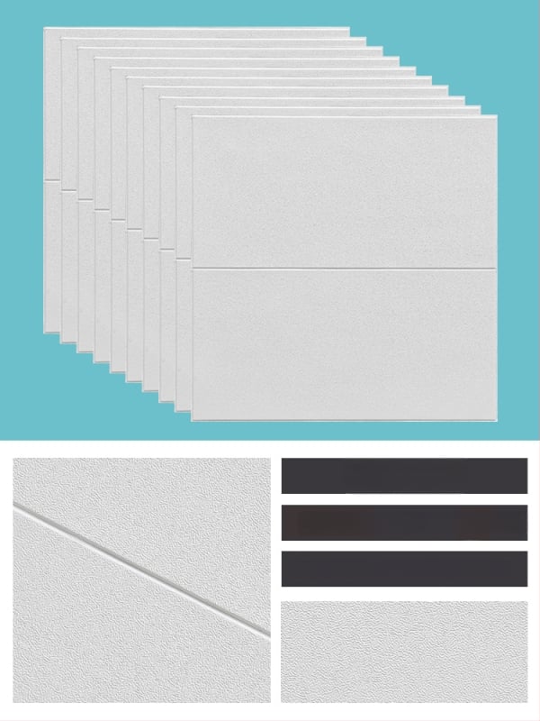 3D lipnus sienos lipdukas svetainei, Nordic stilius, vandeniui atsparus XPE putų