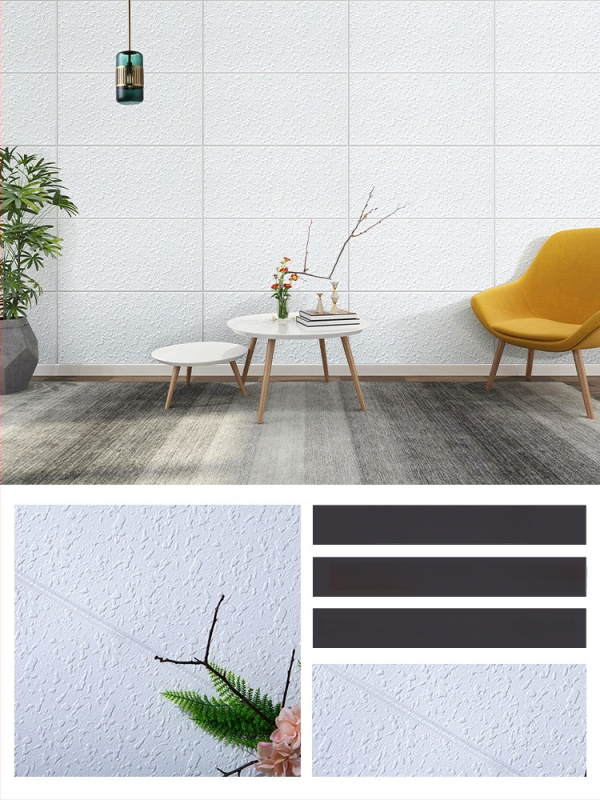 3D lipnus sienos lipdukas svetainei, Nordic stilius, vandeniui atsparus XPE putų