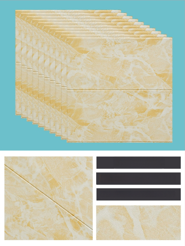 3D lipnus sienos lipdukas svetainei, Nordic stilius, vandeniui atsparus XPE putų