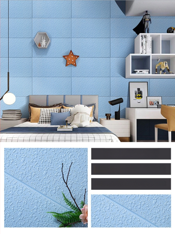 3D lipnus sienos lipdukas svetainei, Nordic stilius, vandeniui atsparus XPE putų