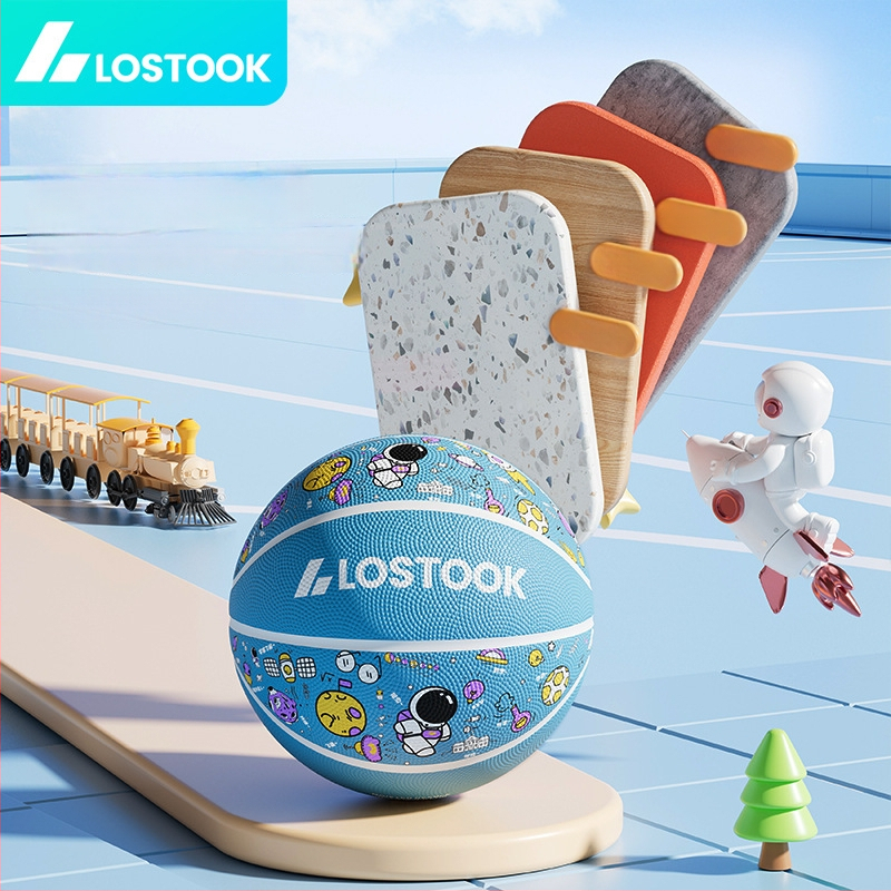 Vaikų guminis krepšinio kamuolys – lauko treniruočių kamuolys krepšiniui ir tinklui