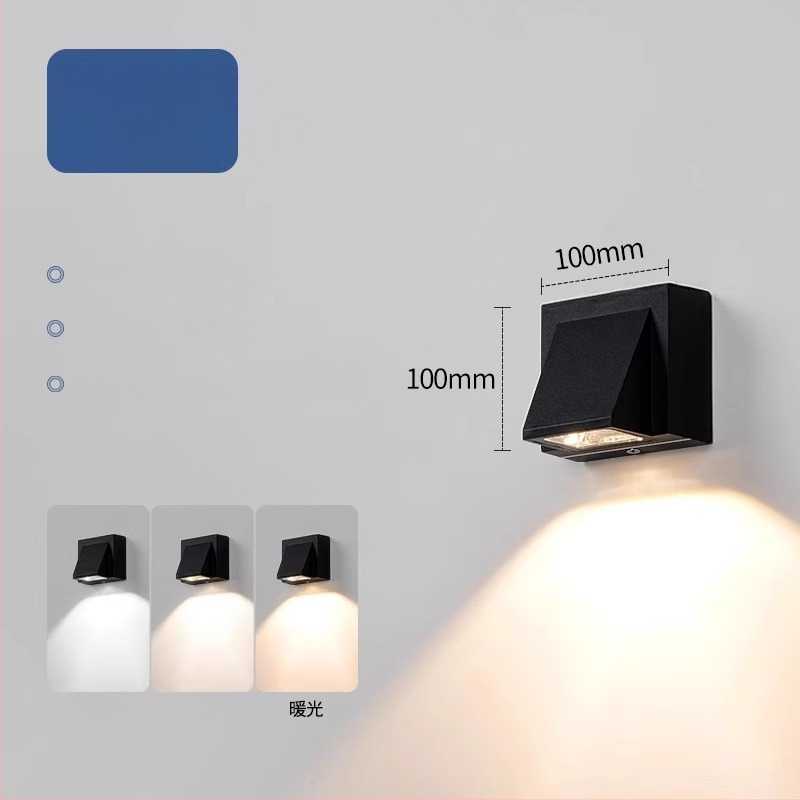 Sieninė LED lemputė su reguliuojamu spinduliu, minimalistinis modernus stilius, aliumininis korpusas, LED šviesos šaltinis, PIR judesio jutiklis, veikia iki 36V