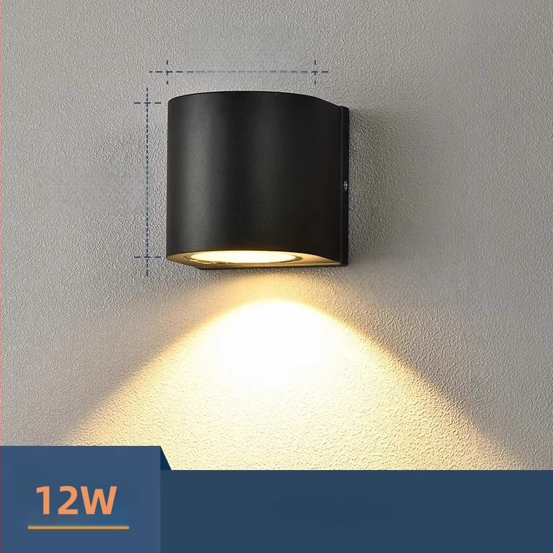 Sieninė LED lemputė su reguliuojamu spinduliu, minimalistinis modernus stilius, aliumininis korpusas, LED šviesos šaltinis, PIR judesio jutiklis, veikia iki 36V