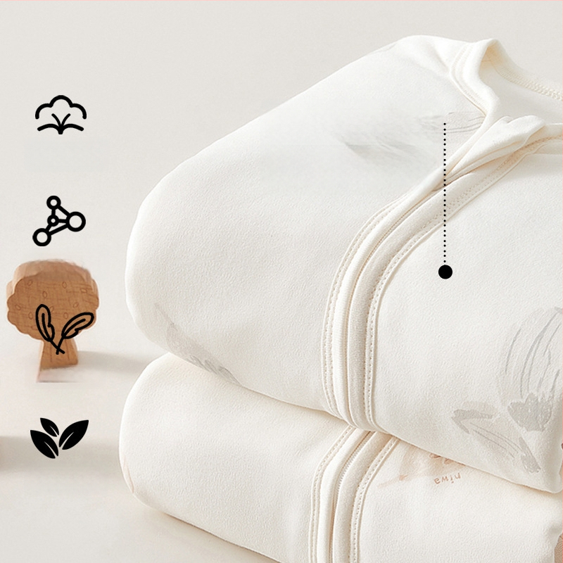 Kūdikių miego maišelis su atjungiamomis rankovėmis, storas medvilnės užpildas, užtrauktukas, atskiros kojos dizainas, tinkamas 1–3 metų amžiaus vaikams