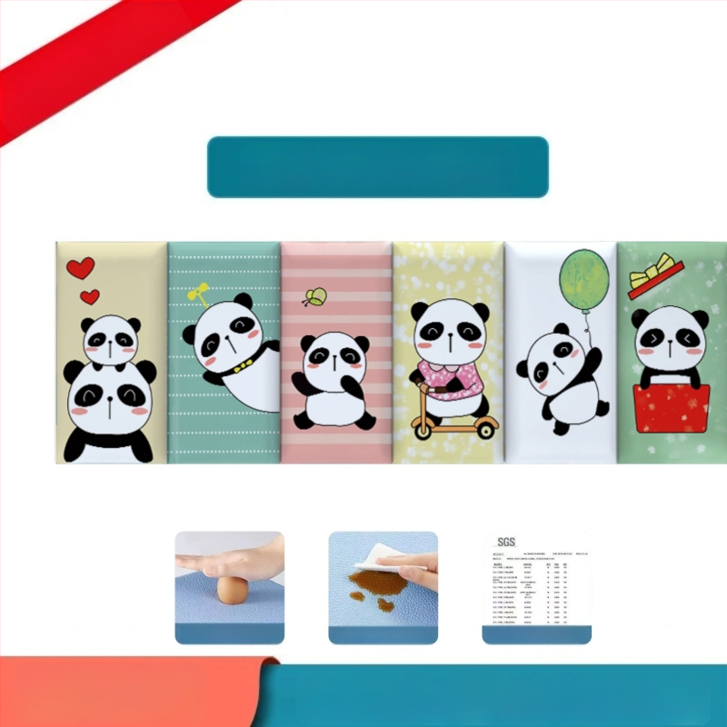 Стенно противоударно подплатено табло за детска стая – мек PU кожа, обграждано около леглото с татами, водоустойчиво, модерен стил