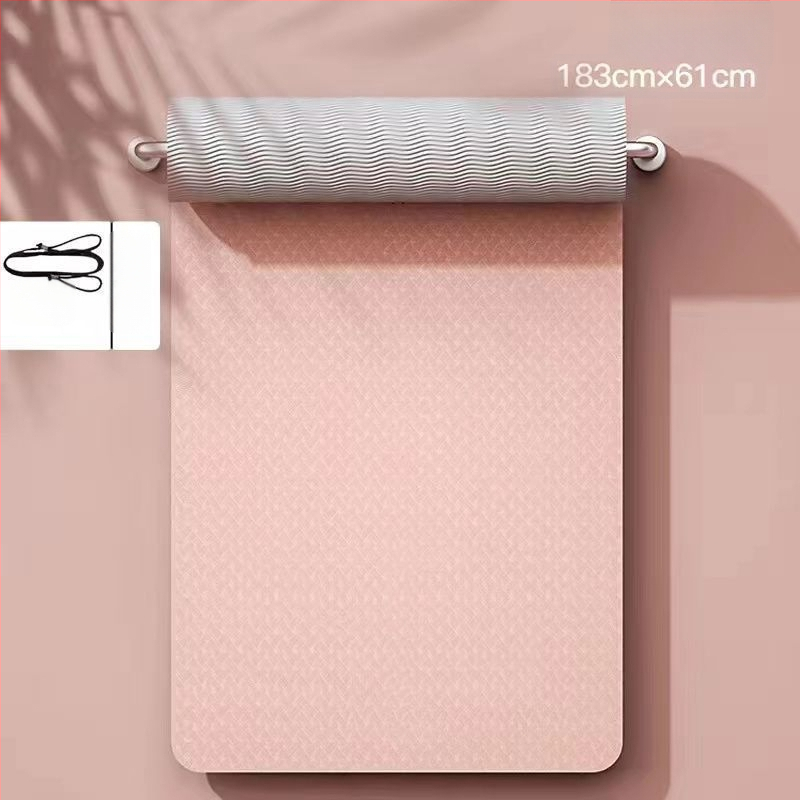 TPE йога мат, двустранно противохлъзгащ се, 8 мм дебелина, по-широки размери, персонализирана за домашни тренировки