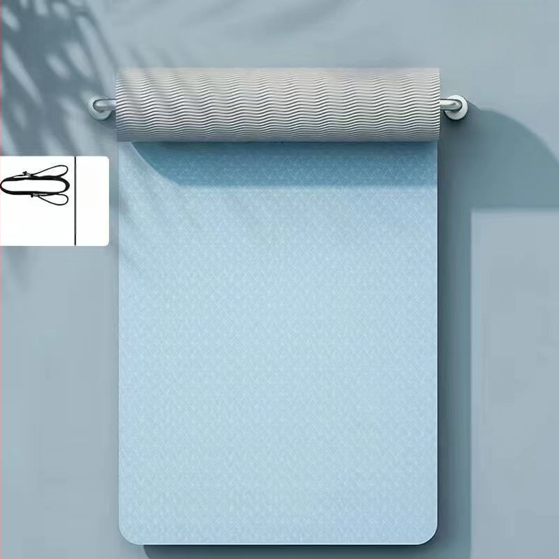 TPE йога мат, двустранно противохлъзгащ се, 8 мм дебелина, по-широки размери, персонализирана за домашни тренировки