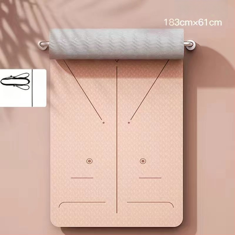 TPE йога мат, двустранно противохлъзгащ се, 8 мм дебелина, по-широки размери, персонализирана за домашни тренировки