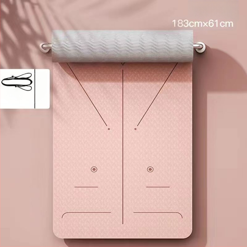 TPE йога мат, двустранно противохлъзгащ се, 8 мм дебелина, по-широки размери, персонализирана за домашни тренировки