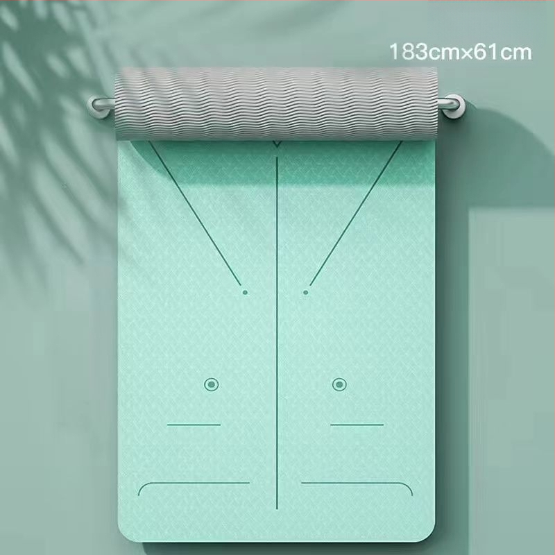 TPE йога мат, двустранно противохлъзгащ се, 8 мм дебелина, по-широки размери, персонализирана за домашни тренировки