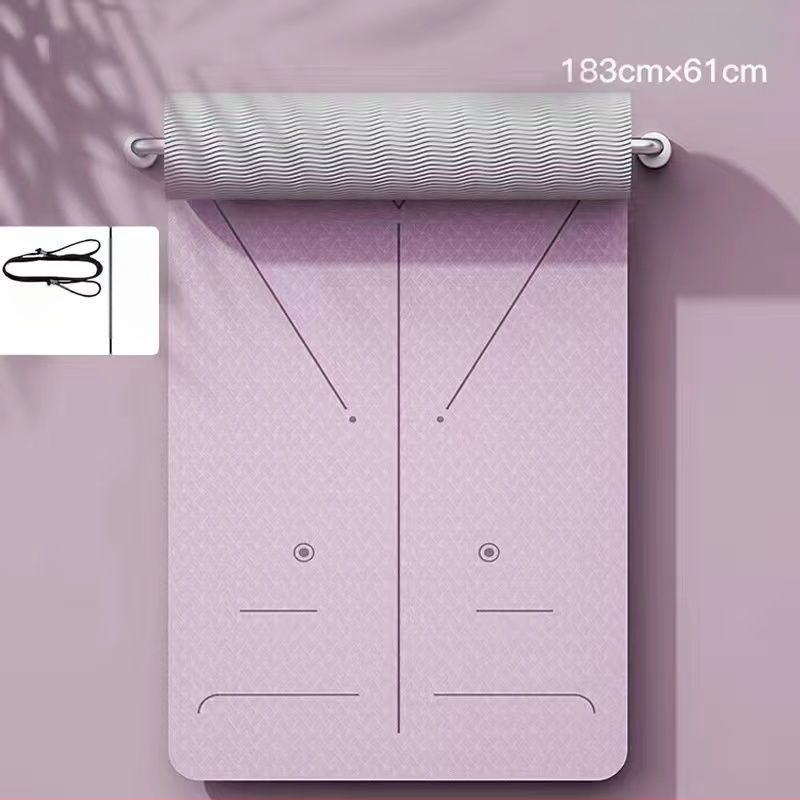 TPE йога мат, двустранно противохлъзгащ се, 8 мм дебелина, по-широки размери, персонализирана за домашни тренировки