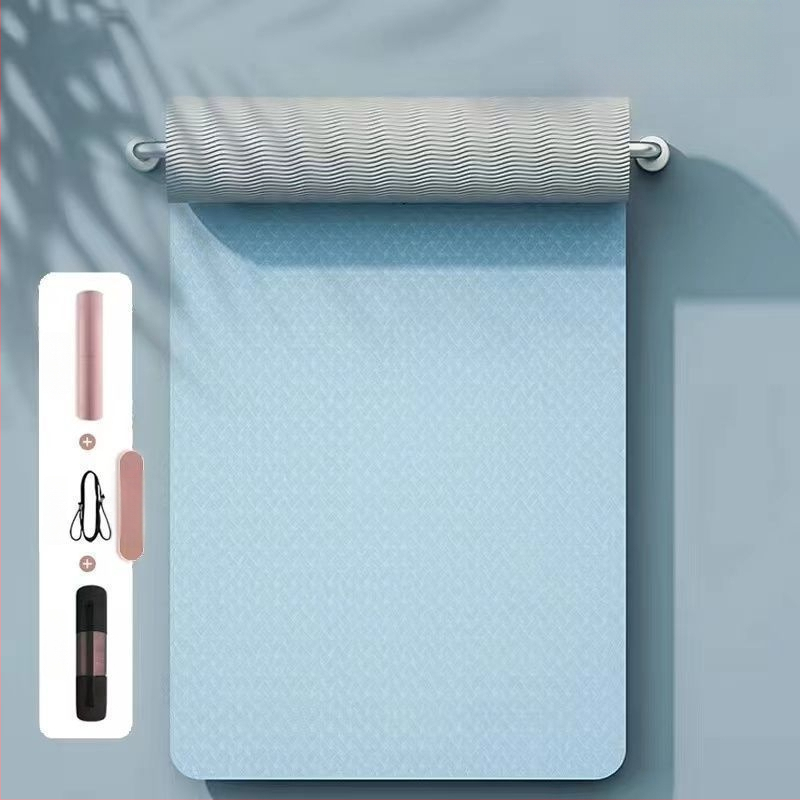 TPE йога мат, двустранно противохлъзгащ се, 8 мм дебелина, по-широки размери, персонализирана за домашни тренировки