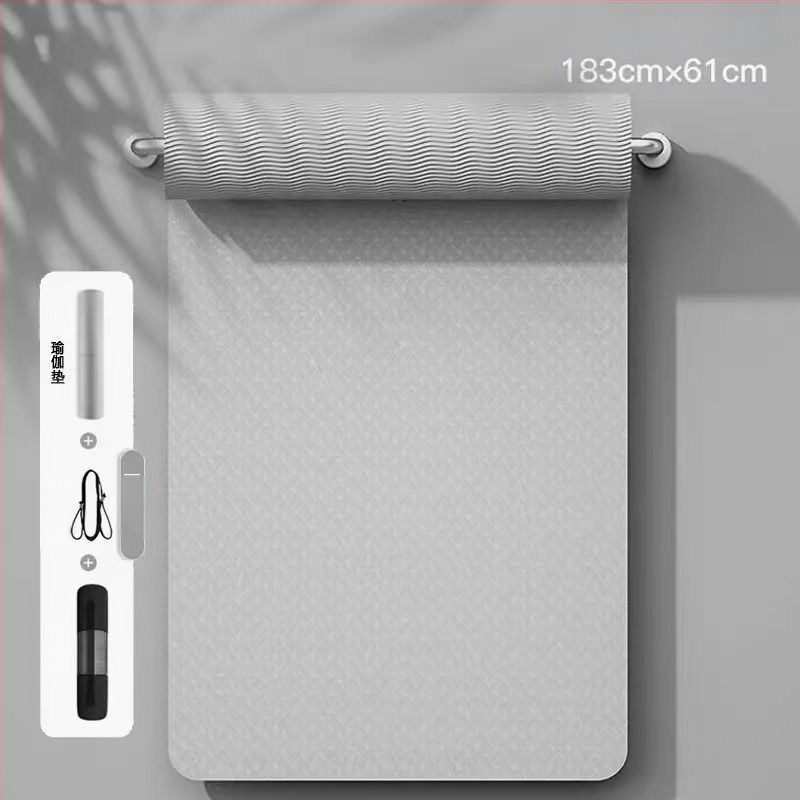 TPE йога мат, двустранно противохлъзгащ се, 8 мм дебелина, по-широки размери, персонализирана за домашни тренировки