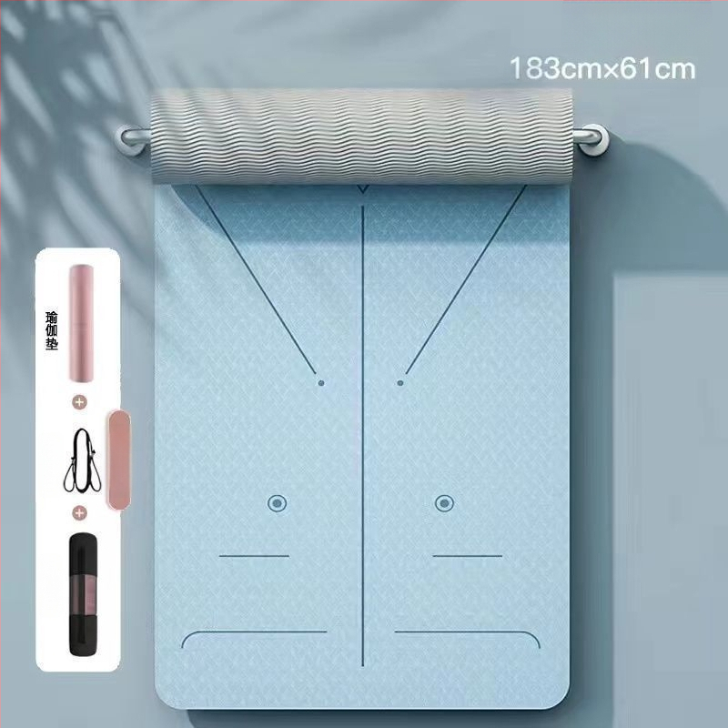 TPE йога мат, двустранно противохлъзгащ се, 8 мм дебелина, по-широки размери, персонализирана за домашни тренировки