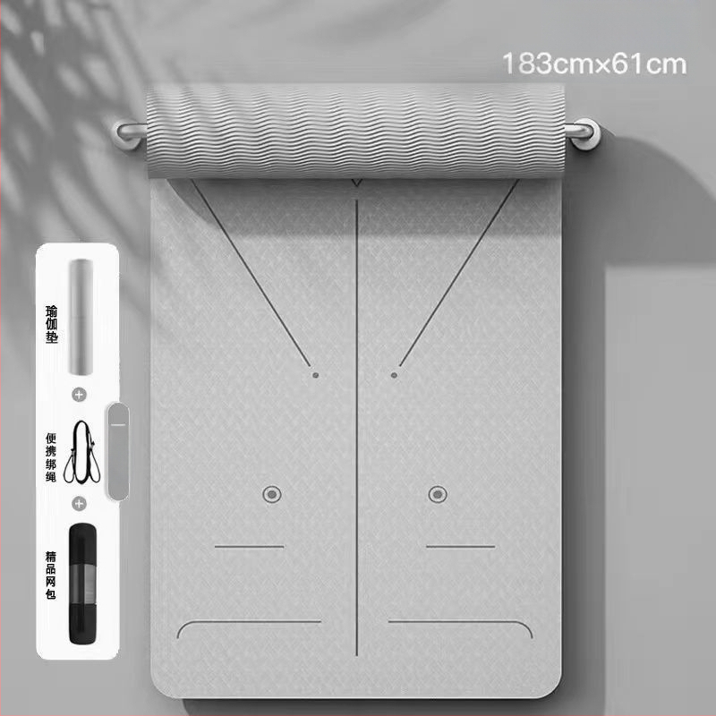 TPE йога мат, двустранно противохлъзгащ се, 8 мм дебелина, по-широки размери, персонализирана за домашни тренировки