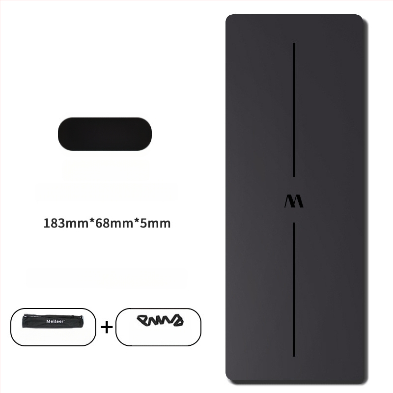 Йога постелка с неплъзгаща се повърхност, PU гума, 5 мм дебелина, интегрирана водеща линия