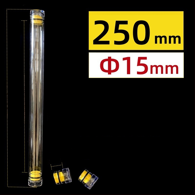 PC κυκλικός σωλήνας συσκευασίας με καπάκι, διαφανής, τοίχωμα 0,5 mm, κατάλληλος για αποθήκευση πλωτήρων ψαρέματος