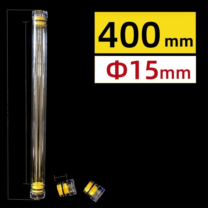 PC κυκλικός σωλήνας συσκευασίας με καπάκι, διαφανής, τοίχωμα 0,5 mm, κατάλληλος για αποθήκευση πλωτήρων ψαρέματος