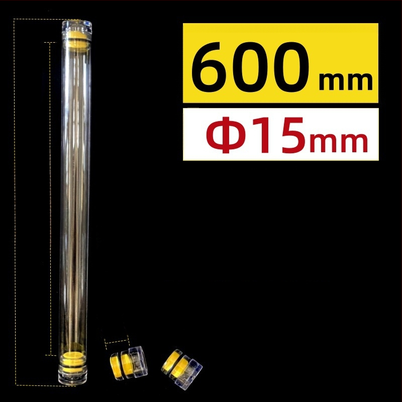 PC κυκλικός σωλήνας συσκευασίας με καπάκι, διαφανής, τοίχωμα 0,5 mm, κατάλληλος για αποθήκευση πλωτήρων ψαρέματος