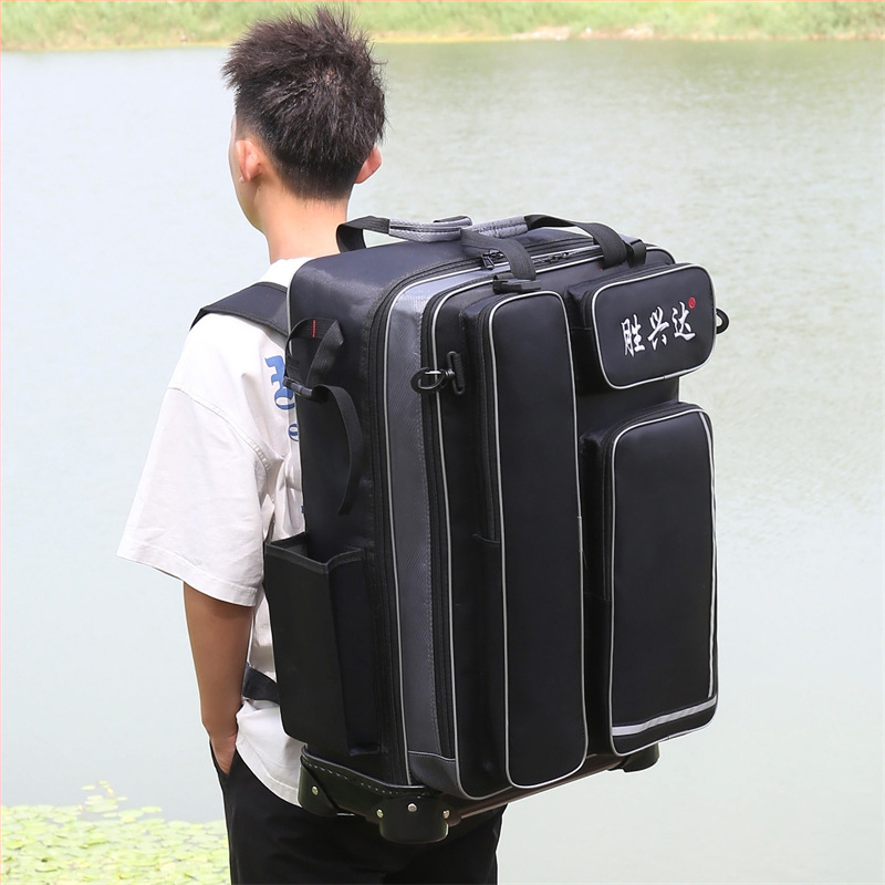 Твърд корпус с колела — чанта за риболовен стол и оборудване (Материал: нейлон; Водоустойчив: Да; Марка: Shengxingda; Конструкция: стоманена тел; Преносим дизайн)