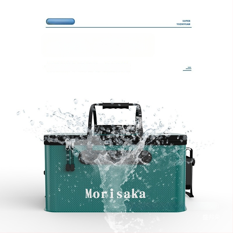 Saliekams EVA zivju aizsardzības spainis dzīviem zivīm, caurspīdīga makšķerēšanas kārba ar rokturi