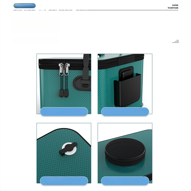 Saliekams EVA zivju aizsardzības spainis dzīviem zivīm, caurspīdīga makšķerēšanas kārba ar rokturi