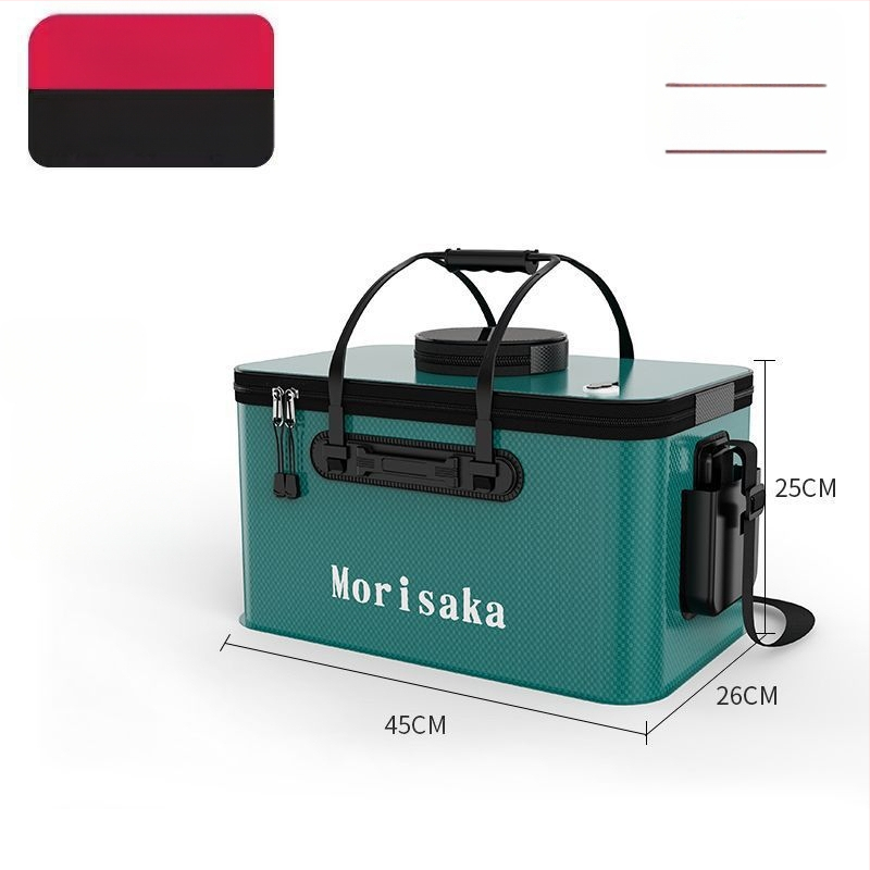 Saliekams EVA zivju aizsardzības spainis dzīviem zivīm, caurspīdīga makšķerēšanas kārba ar rokturi