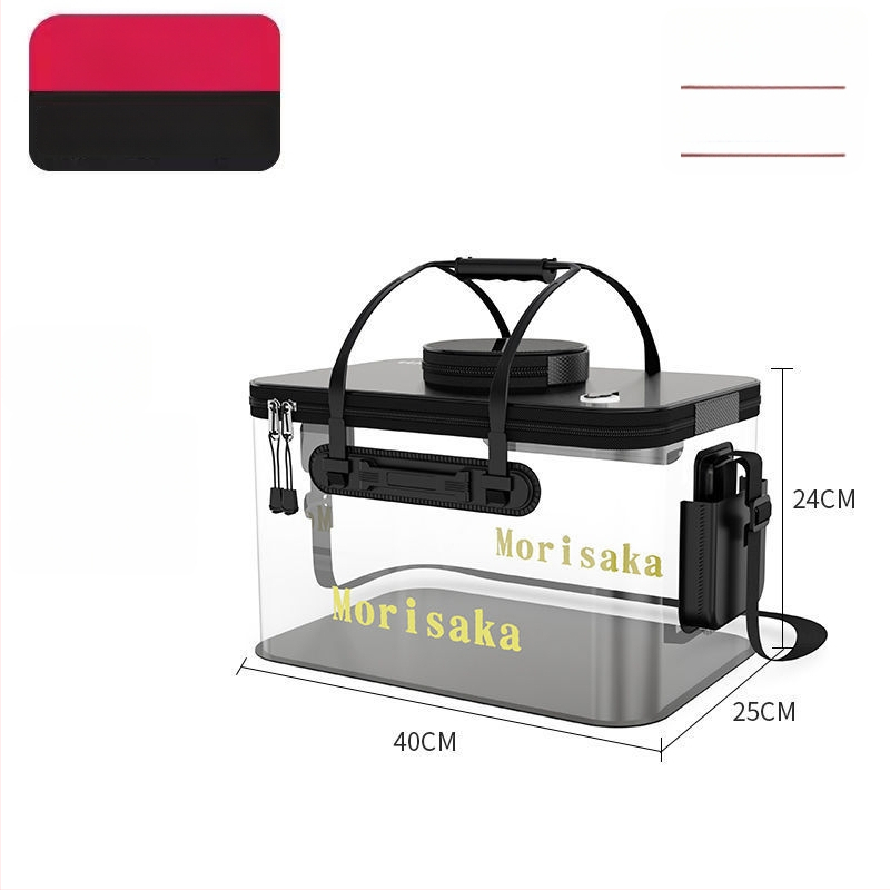 Saliekams EVA zivju aizsardzības spainis dzīviem zivīm, caurspīdīga makšķerēšanas kārba ar rokturi