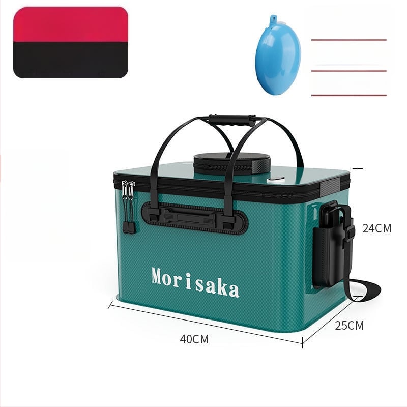 Saliekams EVA zivju aizsardzības spainis dzīviem zivīm, caurspīdīga makšķerēšanas kārba ar rokturi