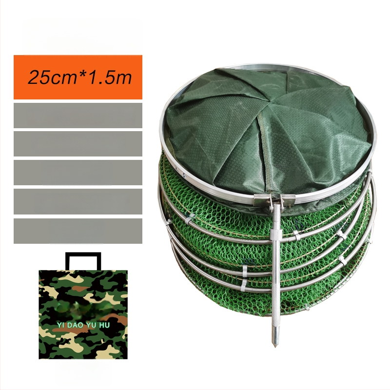 Kokkupandav kala kaitse võrgukott, kiire kuivamine, lõhnakindel, paksendatud disain, roostevabast terasest konstruktsioon