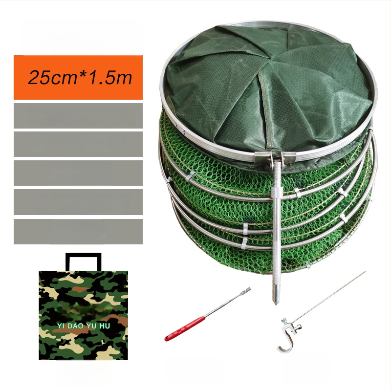 Kokkupandav kala kaitse võrgukott, kiire kuivamine, lõhnakindel, paksendatud disain, roostevabast terasest konstruktsioon