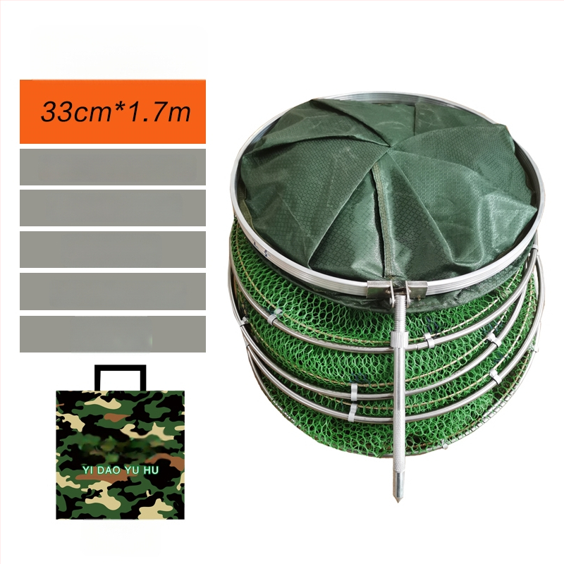 Kokkupandav kala kaitse võrgukott, kiire kuivamine, lõhnakindel, paksendatud disain, roostevabast terasest konstruktsioon