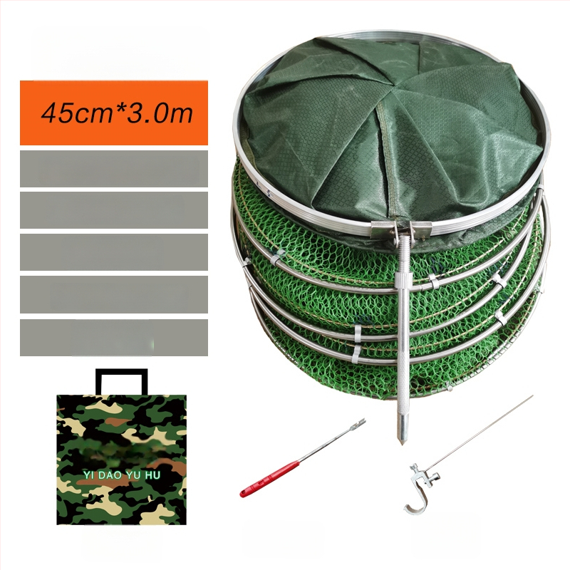 Kokkupandav kala kaitse võrgukott, kiire kuivamine, lõhnakindel, paksendatud disain, roostevabast terasest konstruktsioon